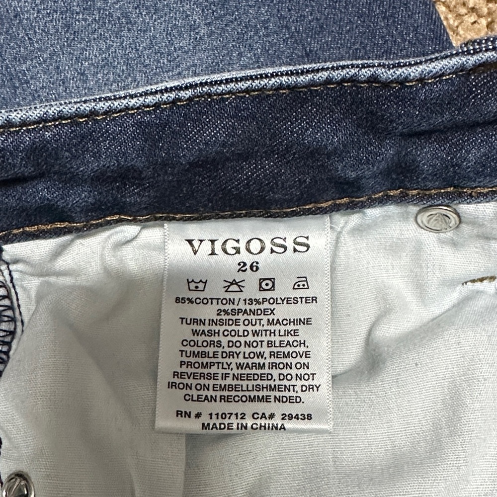 Vigoss Dark Blue Distressed Skinny Jeans - Picture 4 of 4